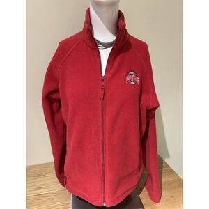 Ohio State Buckeyes Jacket Women's Sz M Red Columbia‎ Fleece Zip Sweatshirt NCAA